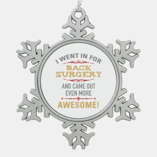 Rugoperatie herstel Humor Tin Sneeuwvlok Ornament (Voorkant)