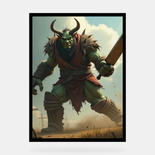 RUGTROLLCRICKETSLAGWERK ACRYL BORD (Voorkant)