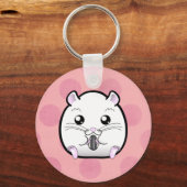 Rugular All White Syrian Hamster Sleutelhanger (Voorkant)