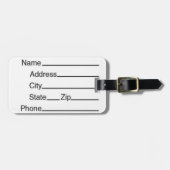 Rugverpakking en Bagagelabel met lederen riem (Voorkant horizontaal)