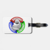 Rugverpakking en Bagagelabel met lederen riem (Achterkant horizontaal)