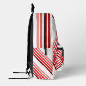 Rugverpakking - Rode strepen gekruist Bedrukte Rugzak (Links)