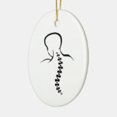 Rugwervel Contour Kerstbal Keramisch Ornament (Links)