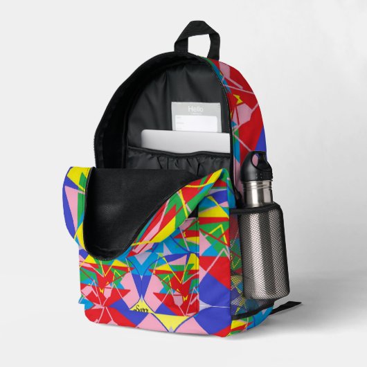 Rugzak: Bewegend gevoel. Bedrukte Rugzak (Achterkan Hoek Rechts (Open))