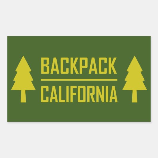 rugzak, Californië Rechthoekige Sticker (Voorkant)