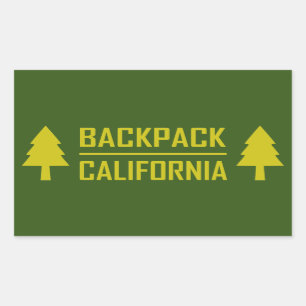 rugzak, Californië Rechthoekige Sticker