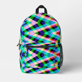 Rugzak, een elegant geruite zigzagpatroon bedrukte rugzak