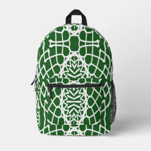 Rugzak, een elegant groen wit klassiek ontwerp bedrukte rugzak