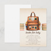 Rugzak + flessen Baby shower Boekaanvraag Informatiekaartje (Voorkant / Achterkant)