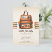 Rugzak + flessen Baby shower Boekaanvraag Informatiekaartje (Staand voorkant)