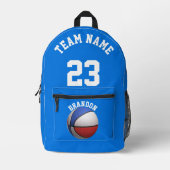 Rugzak kinder jongens basketbal sport school blauw (Voorkant)