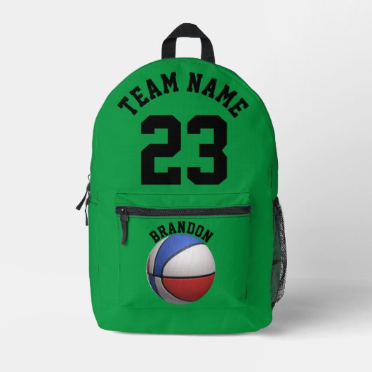 Rugzak kinder jongens basketbal sport school groen (Voorkant)