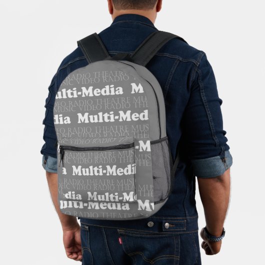 Rugzak met branchethema - Multimedia Grijs Wit (Insitu (model))