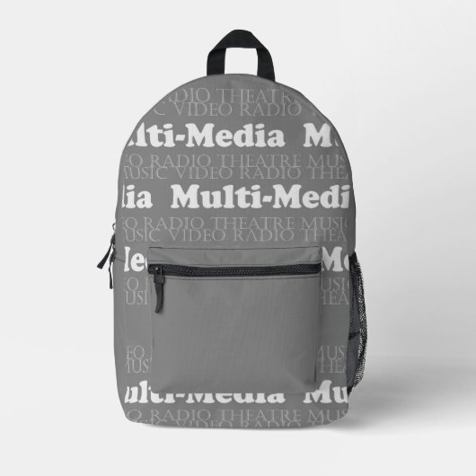 Rugzak met branchethema - Multimedia Grijs Wit (Voorkant)