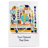 Rugzak met eigen tekst voor terug naar school medi medium cadeauzakje (Voorkant)