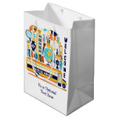 Rugzak met eigen tekst voor terug naar school medi medium cadeauzakje (Voorkant Gekanteld)