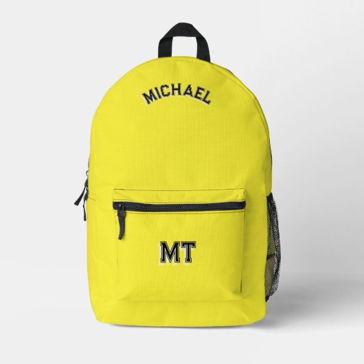 Rugzak met monogram terug naar school Geel (Voorkant)