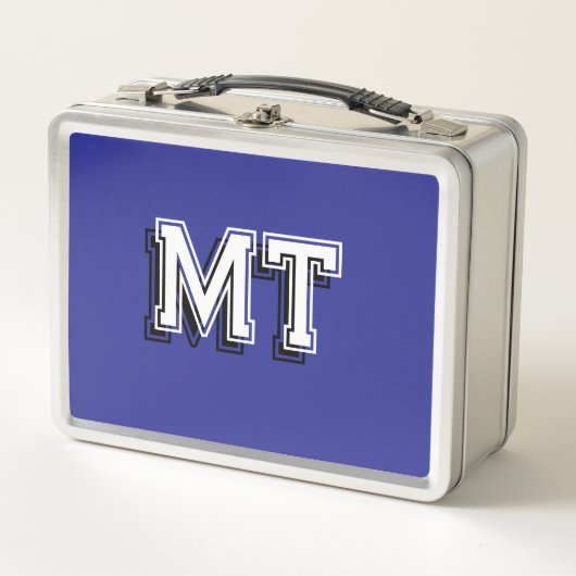 Rugzak met monogram voor jongens, blauw (Voorkant)