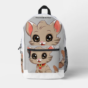 Rugzak met schattige kat afbeelding bedrukte rugza
