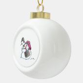 rugzak met Snowman-witte kerstbal-versiering Keramische Bal Ornament (Rechts)