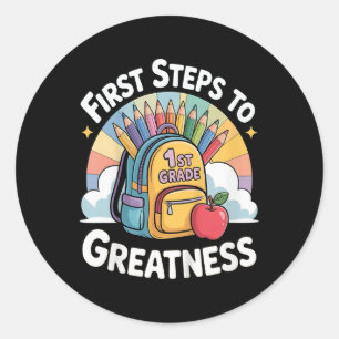 Rugzak outfit voor kinderen, meisjes, studenten. 1 ronde sticker
