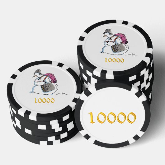 Rugzak Sneeuwman zwarte gld 10000 streep poker chi Poker Chips (Opstapeling)