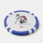 Rugzak Snowman blauw 10 gestreepte poker chip (Enkel)