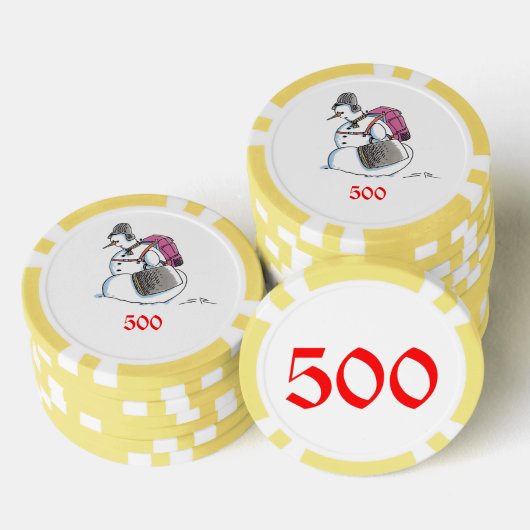 Rugzak Snowman gele 500 gestreepte pokerchip (Opstapeling)