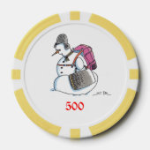 Rugzak Snowman gele 500 gestreepte pokerchip (Voorkant)