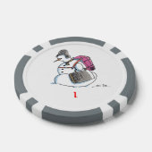 Rugzak Snowman grijs 1 gestreepte poker chip (Enkel)