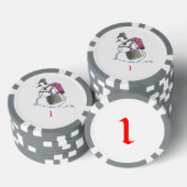 Rugzak Snowman grijs 1 gestreepte poker chip (Opstapeling)