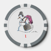 Rugzak Snowman grijs 1 gestreepte poker chip (Voorkant)
