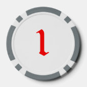 Rugzak Snowman grijs 1 gestreepte poker chip (Achterkant)