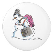 Rugzak Snowman keramische knop (Voorkant)