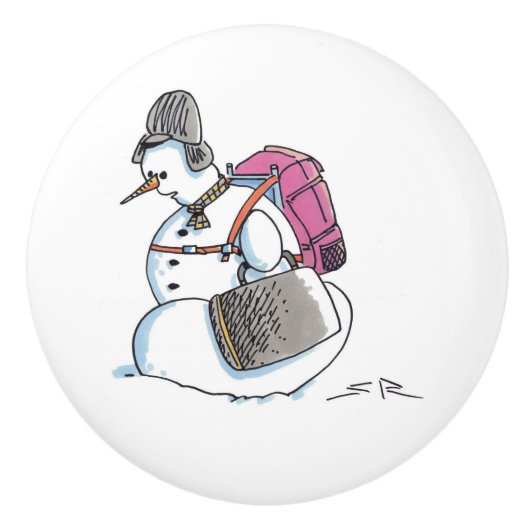 Rugzak Snowman keramische knop (Voorkant)