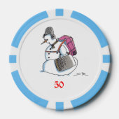 Rugzak Snowman lichtblauw 50 gestreepte poker chip (Voorkant)