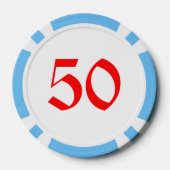 Rugzak Snowman lichtblauw 50 gestreepte poker chip (Achterkant)