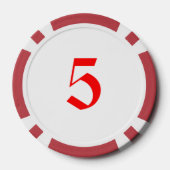 Rugzak Snowman rood 5 gestreepte poker chip (Achterkant)