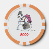 Rugzak Snowman sinaasappel 5000 gestreepte pokerch Poker Chips (Voorkant)