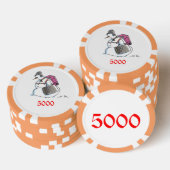 Rugzak Snowman sinaasappel 5000 gestreepte pokerch Poker Chips (Opstapeling)