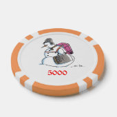 Rugzak Snowman sinaasappel 5000 gestreepte pokerch Poker Chips (Enkel)