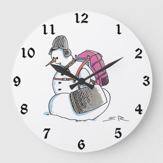 Rugzak Snowman wandklok (Voorkant)