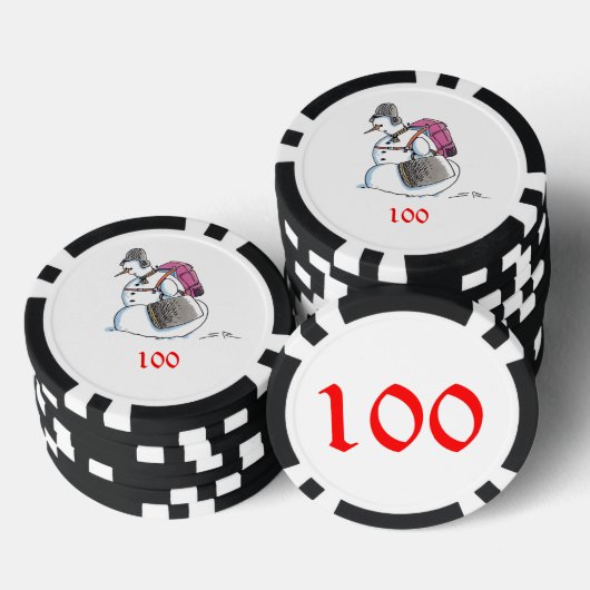Rugzak Snowman zwart 100 gestreepte poker chip (Opstapeling)