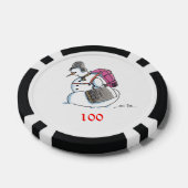 Rugzak Snowman zwart 100 gestreepte poker chip (Enkel)