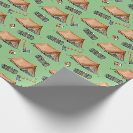 Rugzak Tent Bushcraft Camping Pattern Mok Cadeaupapier (Hoek)