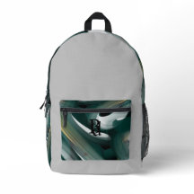 Rugzak Trend Abstract Art Zwart Wit Groen