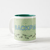 rugzak tweekleurige koffiemok (Voorkant links)