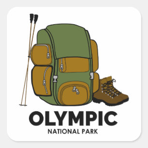 rugzak van het nationale park van Olympic Vierkante Sticker