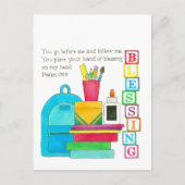 Rugzak van Zegeningen Terug naar School Briefkaart (Voorkant)