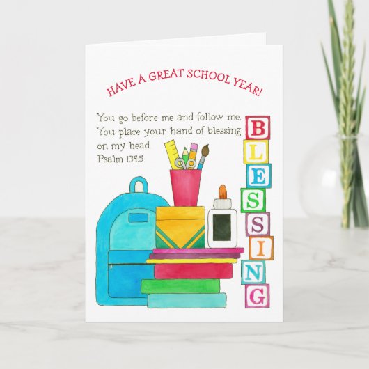 Rugzak van Zegeningen Terug naar School Kaart (Voorkant)